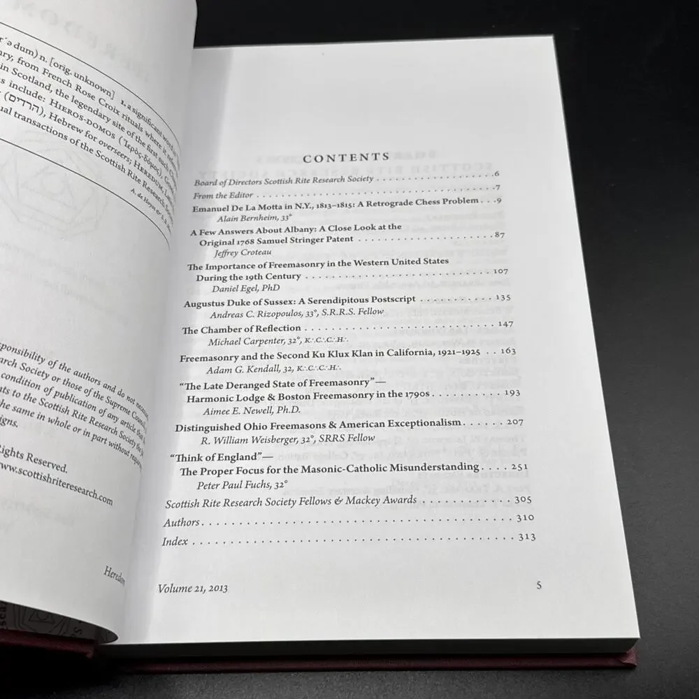 Heredom The Transactions of the Scottish Rite Research Society Volume 21, 2013